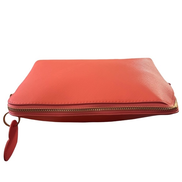 Coral Leather Makeup Cosmetic Travel Bag - Picture 4 of 9